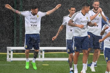 Argentina trained at the Ciutat Esportiva Joan Gamper in Sant Joan Despi,  Barcelona today.