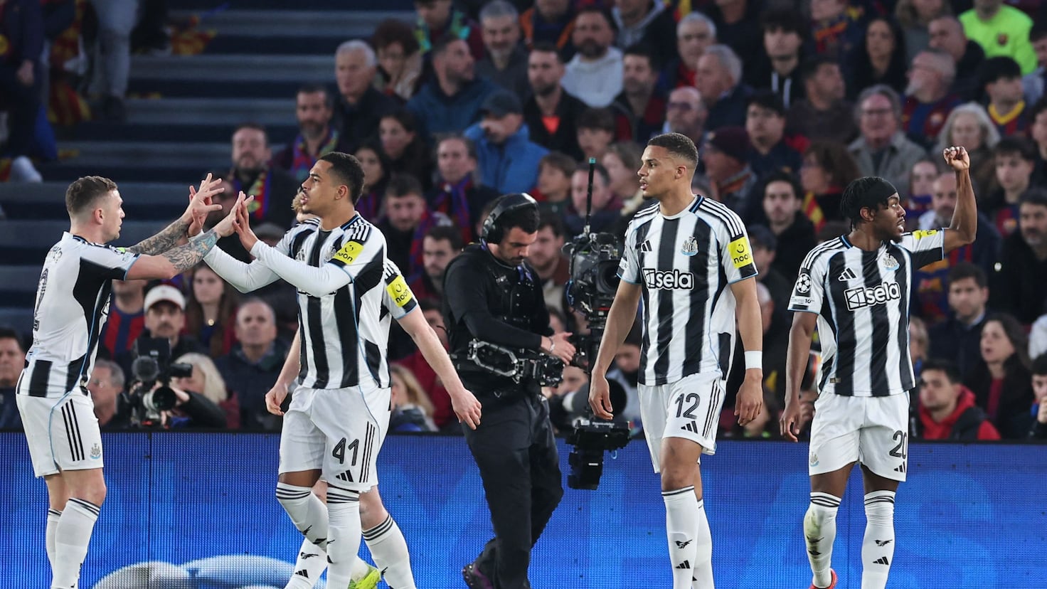 Aficionados del Newcastle en Barcelona