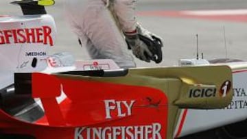 <strong>FELIZ.</strong> Fisichella se mostró contento de alcanzar su carrera número 200 en la Fórmula 1.