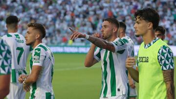 Celebración de gol del Córdoba
