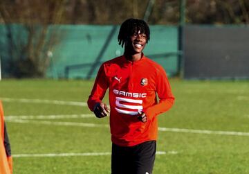 El jugador pretendido por el Madrid, en un entrenamiento cuando tenía 14 años.