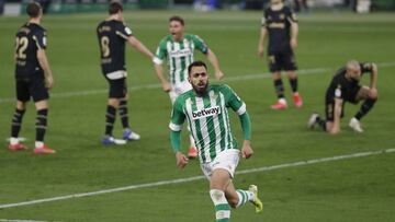 Borja Iglesias, tras marcar al Alavés.