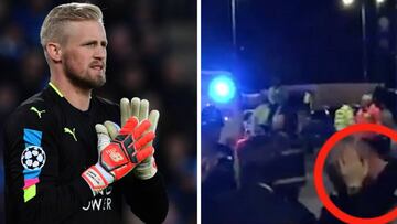 Schmeichel presenció el accidente y rompió a llorar