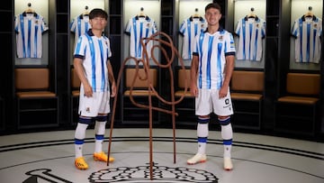 Kubo y Zubimendi, jugadores de la Real Sociedad.