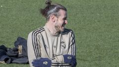 El jugador gal&eacute;s del Real Madrid, Gareth Bale, durante un entrenamiento.