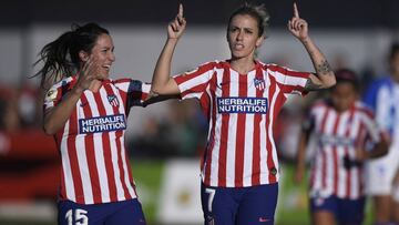 Meseguer y Sosa, jugadoras del Atl&eacute;tico de Madrid. 