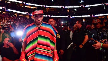 FILE PHOTO: Mexican boxer Julio Cesar Chavez Jr. enters the ring before his fight against Jake Paul at Honda Center in Anaheim, California, U.S. June 28, 2025. Gary A. Vasquez-Imagn Images via REUTERS. NO RESALES. NO ARCHIVES/File Photo