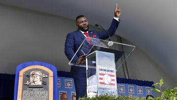 El dominicano David Ortiz fue inmortalizado con una placa de bronce en el Salón de la Fama del Béisbol en Cooperstown, New York.