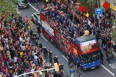 El Barcelona celebra este viernes la consecución del triplete nacional (Supercopa de España, Copa del Rey y LaLiga).