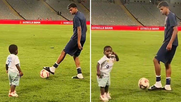 Heartwarming moment: Lamine Yamalâs little sibling dances in delight as