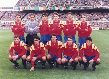 Equipación de la Selección Española entre 1991 y 1993.