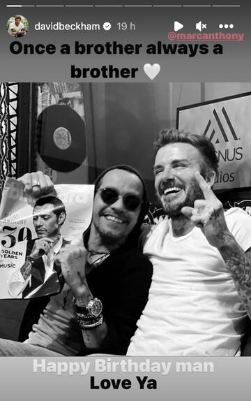 David Beckham dedica emotivo mensaje a Marc Anthony