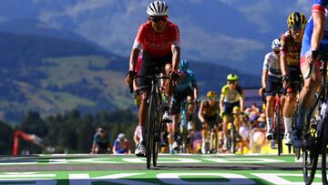 MEGEVE, FRANCE - JULY 12: Nairo Alexander Quintana Rojas of Colombia and Team Arkéa - Samsic crosses the finish line during the 109th Tour de France 2022, Stage 10 a 148,1km stage from Morzine to Megève 1435m / #TDF2022 / #WorldTour / on July 12, 2022 in Megeve, France. (Photo by Tim de Waele/Getty Images)