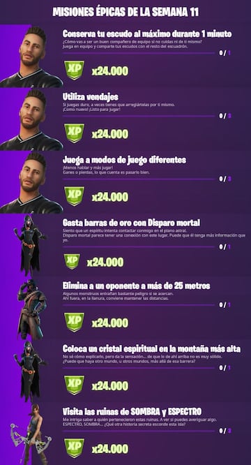 Misiones &eacute;picas de la Semana 11 de la Temporada 6 de Fortnite