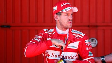 Sebastian Vettel, piloto de Ferrari, en Barcelona.