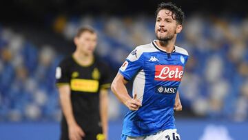 Mertens celebra el gol del Nápoles al Inter.