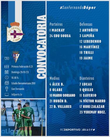 Lebedenko y Saverio se estrenan en la convocatoria del Deportivo