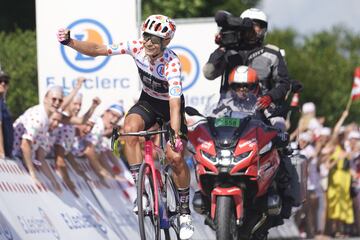 Alegr¨ªa del corredor dan¨¦s Magnus Cort Nielsen tras la tercera etapa del Tour de Francia 2022.