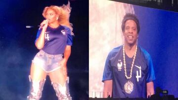 Beyonc&eacute; y Jay Z celebraron la victoria de Francia en el Mundial con camisetas de Varane.