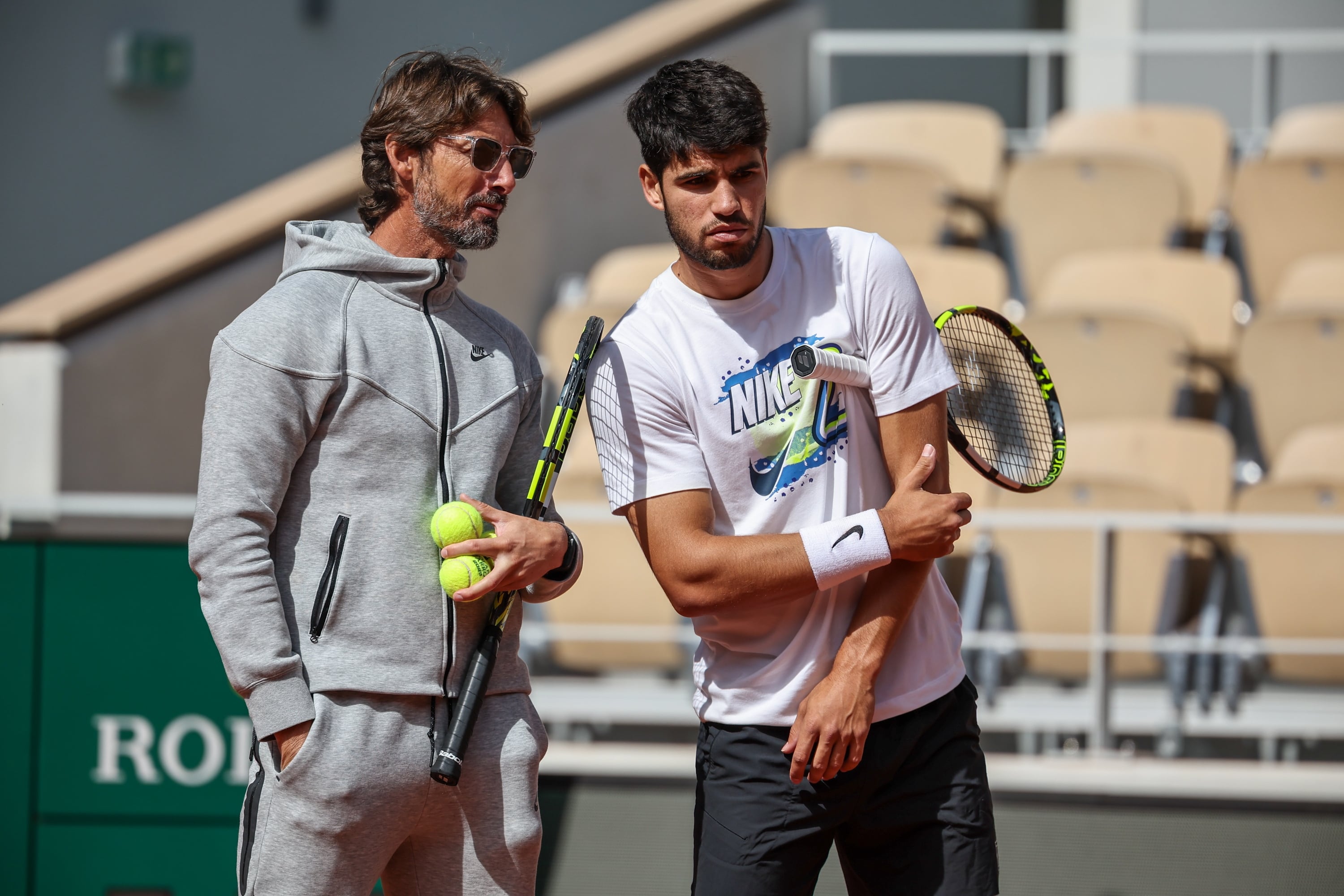 Juan Carlos Ferrero junto a Carlos Alcaraz.