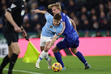 James McAtee, ante el Leicester.