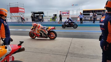 El susto de Márquez en el ensayo de flag to flag.