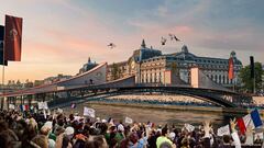 Una recreación de la Ceremonia de Inauguración sobre el río Sena.