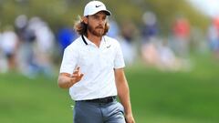 Tommy Fleetwood reacciona tras un putt durante la primera jornada del The Players Championship en el The Stadium Course del TPC Sawgrass en Ponte Vedra Beach, Florida.