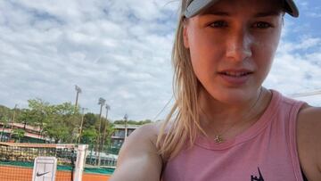 Genie Bouchard, durante un entrenamiento en Roland Garros.