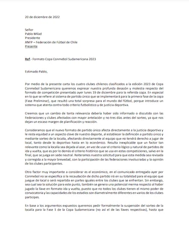 El fútbol chileno golpea la mesa: la UC lidera reclamo ante Conmebol