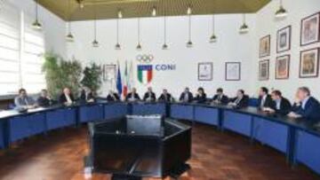 La reunión de los clubes italianos con la FIBA en el Comité Olímpico de Italia.