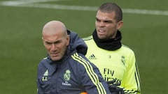 Zidane expecting Pepe to rejoin group on Tuesday