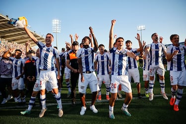Los jugadores del Leganés celebran el ascenso a Primera División.