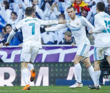 Cristiano celebra con Bale el 1-0.