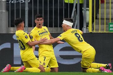 1-0. Gerard Moreno celebra el primer gol.