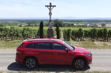 El Kodiaq por los viñedos de Alsacia.