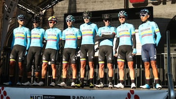 Selecci&oacute;n Colombia en un Mundial de Ciclismo de Ruta.