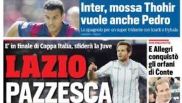 El interés del Inter por Pedro es noticia de portada en Corriere dello Sport.