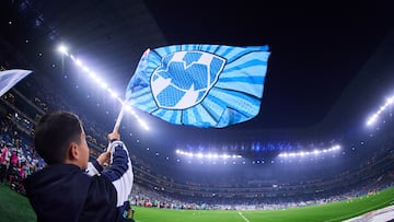 during the semi-finals first leg match between Monterrey and Toluca, as part of the Liga BBVA MX, Torneo Apertura 2025 at BBVA Bancomer Stadium, on December 03, 2025 in Monterrey, Nuevo Leon, Mexico.