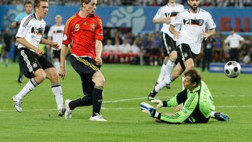 Jens Lehmann recibe el gol de Torres en 2008.