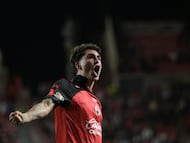 Tijuana's forward #31 Diego Abreu celebrates scoring his team's second goal during a Mexican League football match between Tijuana and Pachuca at Caliente stadium in Tijuana, Mexico, on April 22, 2026. (Photo by Guillermo ARIAS / AFP)