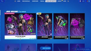 Todos los objetos de Jinx Arcane se encuentran en la secci&oacute;n &quot;Jinx Arcane&quot; de la tienda de Fortnite