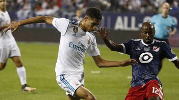 Achraf, en la gira del Real Madrid por Estados Unidos.