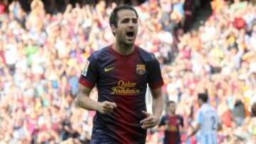 Cesc, durante un partido con el Barça.