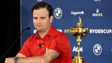 Rome (Italy), 04/10/2022.- United States Captain Zach Johnson during the press conference for the 2023 Ryder Cup in Rome, Italy, 04 October 2022. (Italia, Estados Unidos, Roma) EFE/EPA/ETTORE FERRARI
