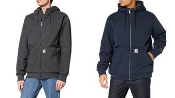 Esta sudadera Carhartt con capucha es impermeable y está disponible en dos colores