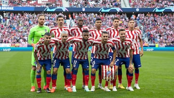 El once del Atlético ante el Brujas en Champions.