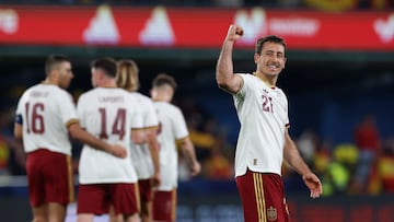 Oyarzabal celebra el 2-0 contra Serbia.