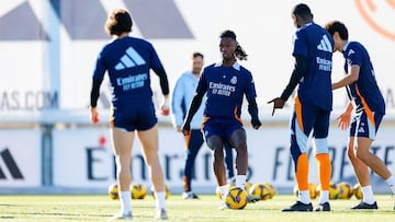 Imagen del entrenamiento del Madrid.