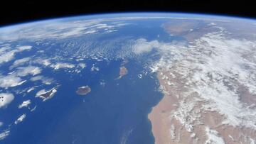 Imagen de las islas Canarias capturada desde la Estación Espacial Internacional. (Foto. Twitter Samantha Cristoforetti)